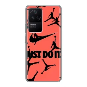 Силиконовый Чехол Nike Air Jordan на Поко Ф4 (5G) (Just Do It)
