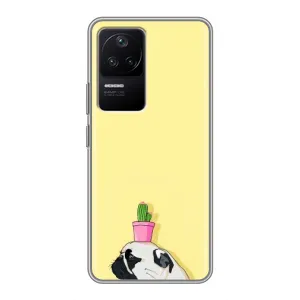 Бампер для Xiaomi POCO F4 (5G) с картинкой "Песики" (Кактус на голове)