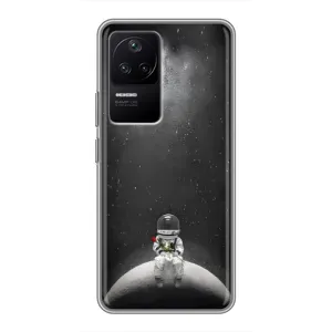 Силиконовый Чехол с принтом "Космонавты" на Xiaomi POCO F4 (5G) (Космонавт романтик)