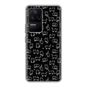 Чехол на тематику: Коты для Xiaomi POCO F4 (5G) (Котики на черном)