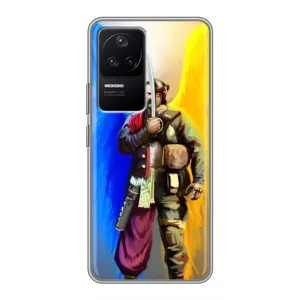 Чехол с картинкой (Патриотический КОЗАК) на Xiaomi POCO F4 (5G) (Козак с крыльями)