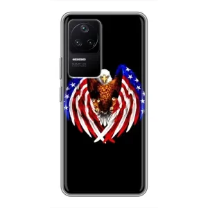 Чехол Флаг USA для Xiaomi POCO F4 (5G) (Крылья США)