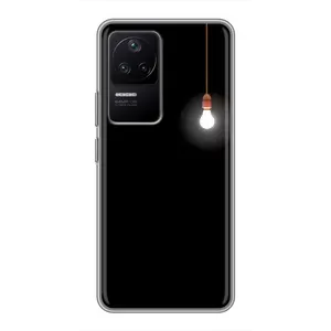Чехол с картинками на черном фоне для Xiaomi POCO F4 (5G) (Лампочка)