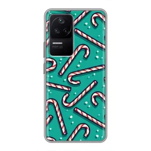 Силиконовый бампер на рождество для Xiaomi POCO F4 (5G) (Леденцы)