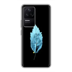 Чехол с картинками на черном фоне для Xiaomi POCO F4 (5G) (Листочек)