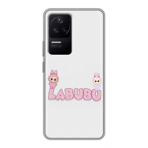Чехол с принтом Лабубу для Xiaomi POCO F4 (5G) (Логотип Лабубу)