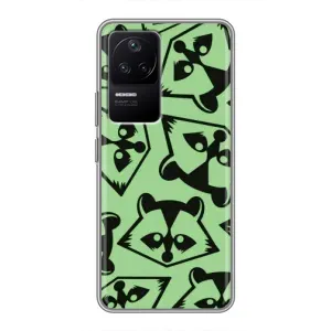 Силиконовый Чехол с Енотами на Xiaomi POCO F4 (5G) (Мордочки Енота)