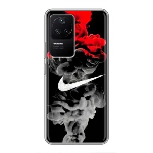 Силиконовый Чехол на Xiaomi POCO F4 (5G) с картинкой Nike (Nike дым)