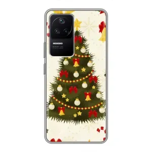 Чехол Новогодняя Елка на Xiaomi POCO F4 (5G) (Новогодний принт)