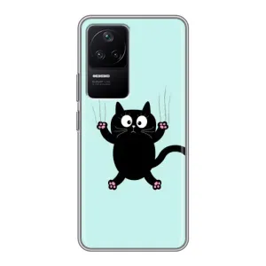 Силиконовый чехол с котиком для Xiaomi POCO F4 (5G) (Падающий кот)