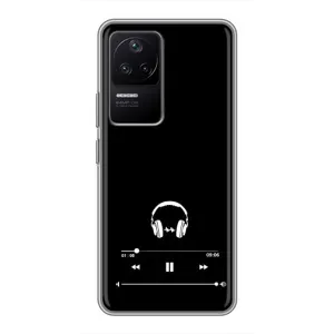 Чехол с картинками на черном фоне для Xiaomi POCO F4 (5G) (Плеер)