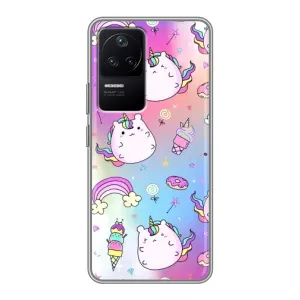 Чехол Unicorn на Xiaomi POCO F4 (5G) (Радуга и Единорог)