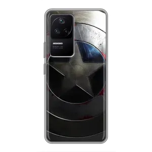 Чехол с Щитом Капитана Америки на Xiaomi POCO F4 (5G) (Ретро Щит Капитана)
