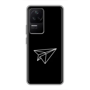 Чехол с картинками на черном фоне для Xiaomi POCO F4 (5G) (Самолетик)