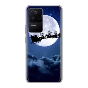 Чехол Санта Клаус для Xiaomi POCO F4 (5G) (Санта - луна)