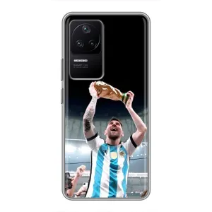 Чехлы Лео Месси Аргентина для Xiaomi POCO F4 (5G) (Счастливый Месси)