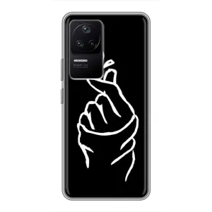 Чехлы (Знак сердечка) на Xiaomi POCO F4 (5G) (Сердце на черном)