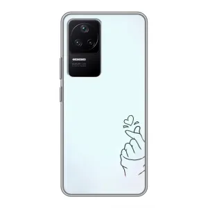Чехлы (Знак сердечка) на Xiaomi POCO F4 (5G) (Сердце на голубом)