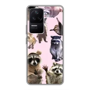 Силиконовый Чехол с Енотами на Xiaomi POCO F4 (5G) (Смешные Еноты)
