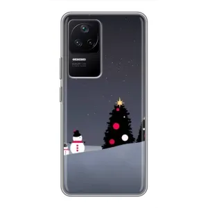 Чехлы на Новый Год Xiaomi POCO F4 (5G) (Снеговички)