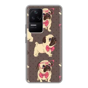 Чехол (ТПУ) Милые собачки для Xiaomi POCO F4 (5G) (Собачки Мопсики)