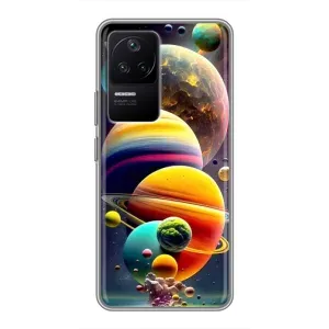 Чехол (ТПУ) с планетами на Xiaomi POCO F4 (5G) (Солнечна система)