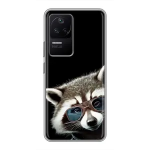 Силиконовый Чехол с Енотами на Xiaomi POCO F4 (5G) (Стильный Енот)