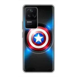 Чехол с Щитом Капитана Америки на Xiaomi POCO F4 (5G) (Яркий Щит Капитана)