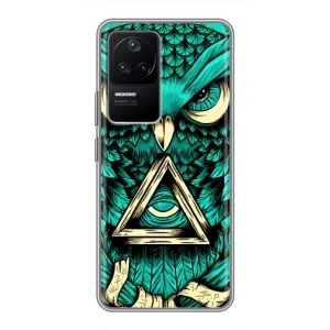 Чехлы с принтом СОВЫ для Xiaomi POCO F4 (5G) (Зеленая сова)