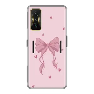 Чехол банты для Xiaomi POCO F4 GT (Бант на розовом)