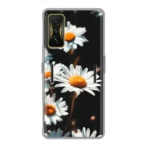 Чехол с ромашками на Xiaomi POCO F4 GT (Белые ромашки)