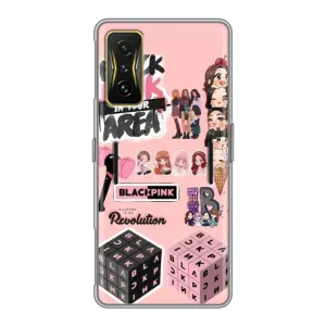 Чехлы с картинкой для Xiaomi POCO F4 GT (BLACK PINK коллаж)