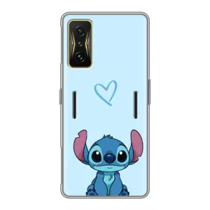 Чехол с рисунком Стич для Xiaomi POCO F4 GT (Голубой Стич)