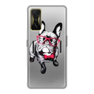 Чехол (ТПУ) Милые собачки для Xiaomi POCO F4 GT (Бульдог в очках)