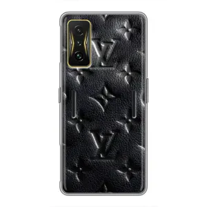 Текстурный Чехол Louis Vuitton для Поко Ф4 GT (Черный ЛВ)