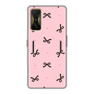 Чехол банты для Xiaomi POCO F4 GT (Черные бантики)