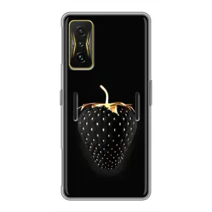 Чехол с изображением вкусной еды для Xiaomi POCO F4 GT (Чёрная клубника)