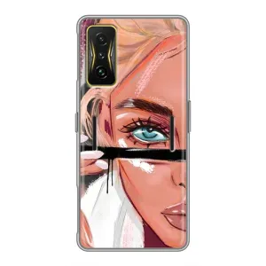 Силіконовый Чохол на Xiaomi POCO F4 GT з картинкой Модных девушек (Дівчина та вії)