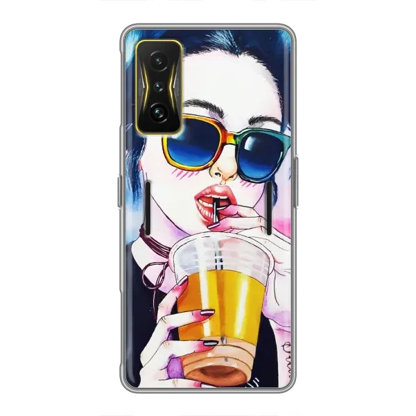Чехол с рисунком «Девушка с коктейлем» для Xiaomi POCO F4 GT Чехол с рисунком «Девушка с коктейлем» для Xiaomi POCO F4 GT