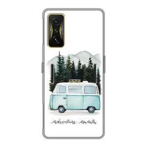Силиконовый бампер с картинкой машины на Xiaomi POCO F4 GT (Домик на колесах)