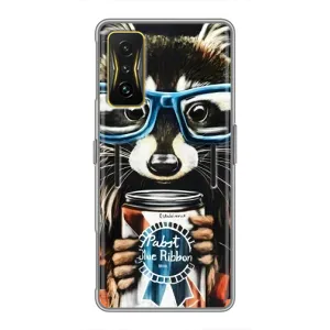 Силиконовый Чехол с Енотами на Xiaomi POCO F4 GT (Енот в очках)