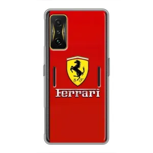 Силиконовый бампер с картинкой машины на Xiaomi POCO F4 GT (Ferrari Logo)