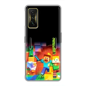 Чохли для Xiaomi POCO F4 GT (Персонажі МайнКрафт) (Герой Майнкрафт)