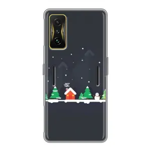 Силиконовый бампер на рождество для Xiaomi POCO F4 GT (Город зимний)