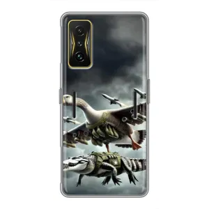 Чехол с мемами тралалело тралала для Xiaomi POCO F4 GT (Гусини и крокодило)