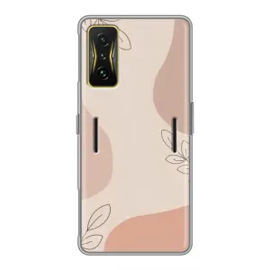 Чехол цветочный дизайн для Xiaomi POCO F4 GT (Коричневый фон)