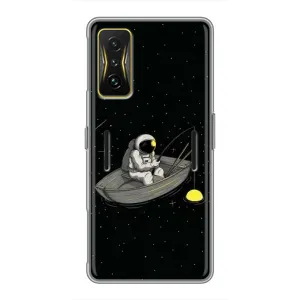 Силиконовый Чехол с принтом "Космонавты" на Xiaomi POCO F4 GT (Космонавт на рыбалке)
