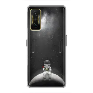 Силиконовый Чехол с принтом "Космонавты" на Xiaomi POCO F4 GT (Космонавт романтик)