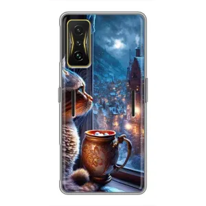 Чехлы на Новый Год Xiaomi POCO F4 GT (Кот новогодний)