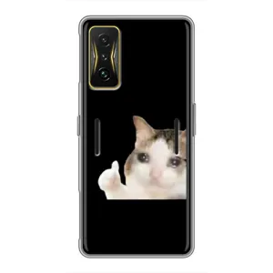 Бампер с принтом Мемы для Xiaomi POCO F4 GT (Кот в слезах)